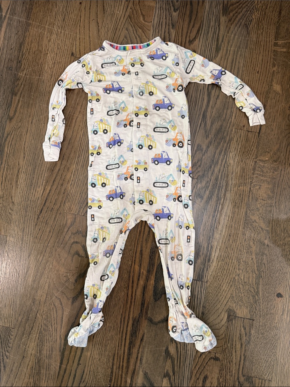 Magnetic Me -  One-Piece Footed Pajamas with Colorful Trucks